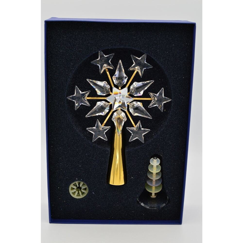 Swarovski Christmas Tree Topper Star Austrian Crystal Gold Figurine Rare Retired